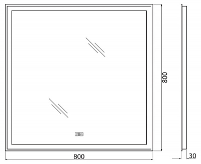 Зеркало BelBagno SPC-GRT-800-800-LED-TCH-WARM с подогревом