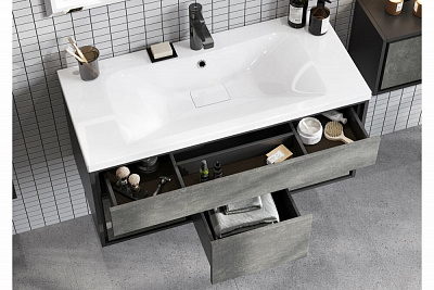 Тумба с раковиной Aquaton Уэльс 100 графит 1A267601WA6A0 new
