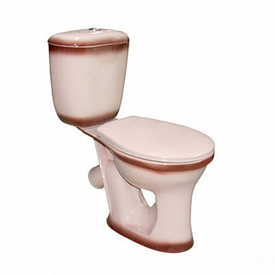 Унитаз-компакт Виктория (декор бежевый) косой выпуск +сиденье Воротынск Santeri 1P3016S0700BF