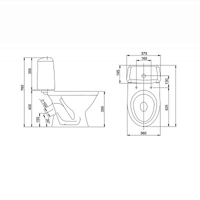 Чаша унитаза Santeri Соната / Прайм 132012S0000B0 (без бачка, без стульчака)