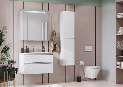 Тумба под раковину Roca The Gap 80 белый глянец 2 ящика A857399806