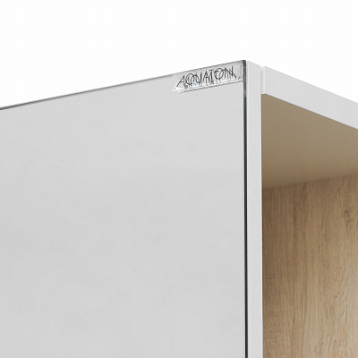Шкаф - колонна Aquaton Сканди с зеркалом белый, дуб верона 1A253403SDB20
