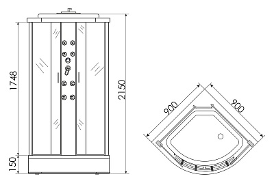 Душевая кабина 90х90 ERLIT ER 3509PF-C3