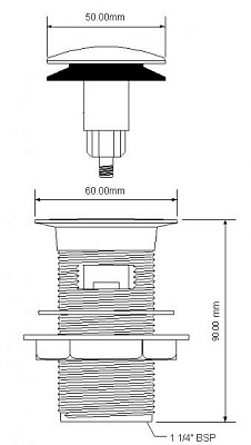 Слив кнопка CW50-CB 1 1/4 50 мм