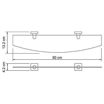 Полка стеклянная WasserKRAFT Lippe K-6524
