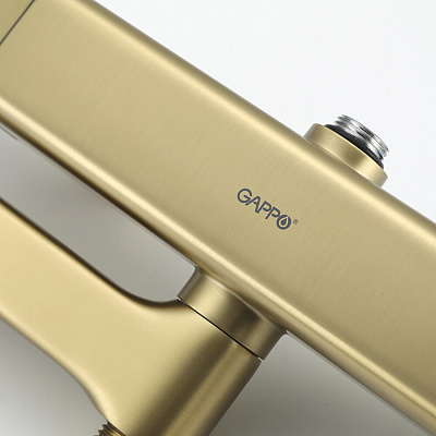 Душевая система с термостатом верхним душем Gappo G91 G2491-3, сатин с золотом
