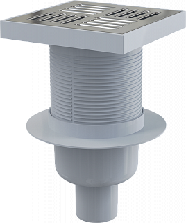 Трап AlcaPlast APV6411 150*150/50 в бок, решетка нерж.сталь, гидрозатвор мокрый