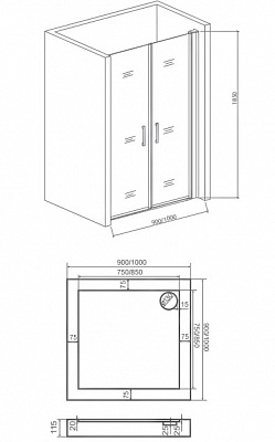 Душевое ограждение Good Door Mokka SD-100-C-WE