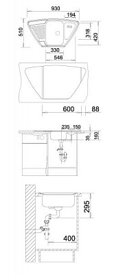 Мойка кухонная BLANCO TIPO 9E декор 513552