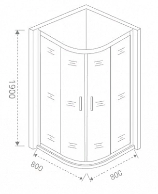 Душевое ограждение 80х80 Good Door Cofe R-80-C-B стекло прозрачное, профиль черный, КФ00001