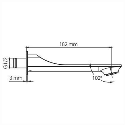 Настенный излив для душа WasserKRAFT Wiese 8400 A176