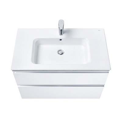 Тумба под раковину Roca The Gap 80 белый глянец 2 ящика A857399806