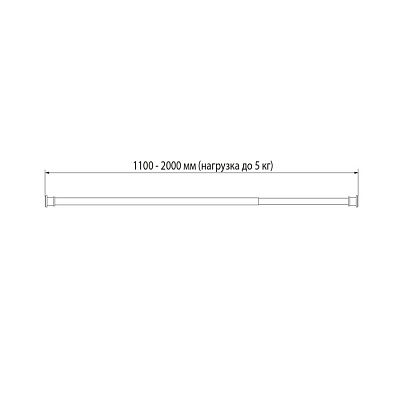 Карниз для ванной комнаты 110-200 хром глянцевый Iddis Elegante RSC0120i14