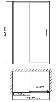 Душевое ограждение WasserKraft  Main 120*200 41S05