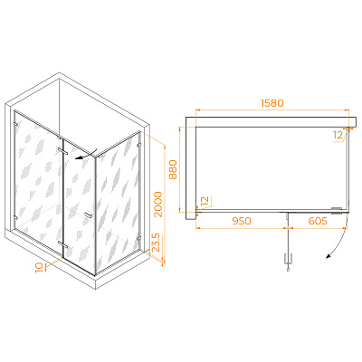 Душевой уголок RGW SV-040B 1200x1000