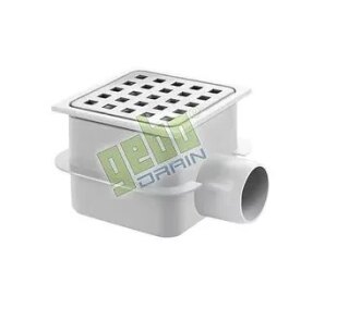 Трап горизонтальный комбинированный нерж сталь/пластмасса АВС 100х100 мм Gebo 615