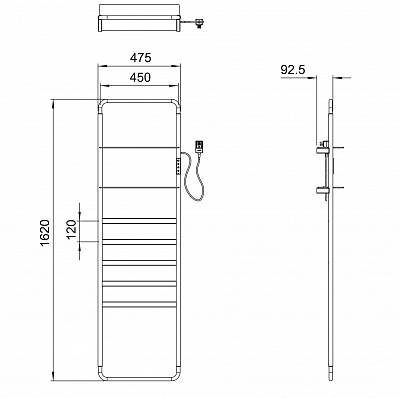 Полотенцесушитель электрический Wonzon & Woghand düsseldorf, черный матовый ww-a205-mb