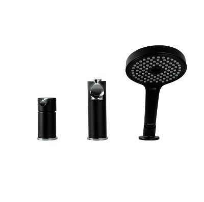 Смеситель на борт ванны черный матовый Gappo G03-6 G1103-6