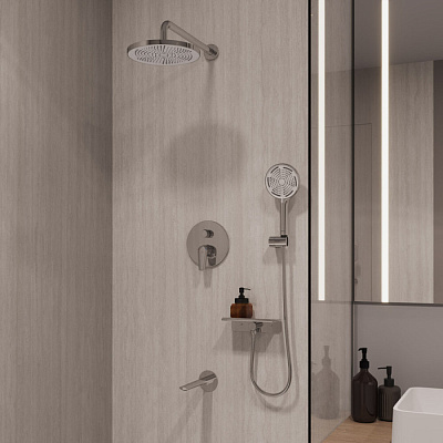 Кронштейн для верхнего душа в стену круглый, глянцевый хром, Dale Milardo, DALSB39M61