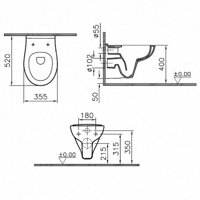 Унитаз подвесной Vitra S20 7741B003-6003