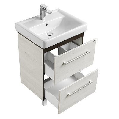 Тумба под раковину 60см AQUATONPRO Ронда 60 1A205001RSC20 белый/дуб сомерсет (под раковину 100176)