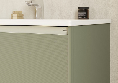 Тумба под раковину Roca Ona Olive 600 оливковый матовый, 2 ящика, ZRU9307859