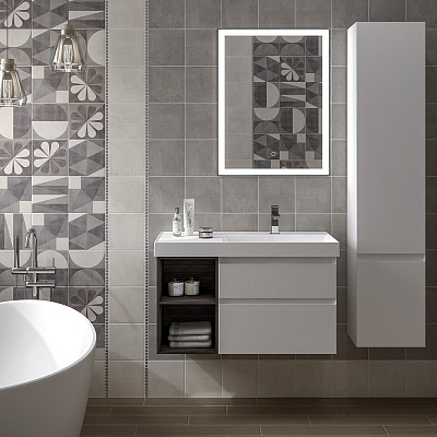 Пенал подвесной правый 165 Kerama Marazzi CUBO CUB.165Lh/WHT.M белый матовый