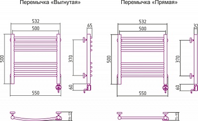 Полотенцесушитель электрический Сунержа Богема 500х500 ТЭН правый