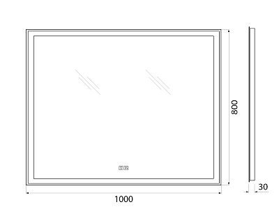 Зеркало BelBagno SPC-GRT-1000-800-LED-TCH-WARM с подогревом