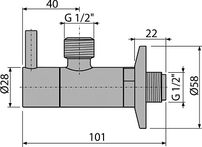 Угловой вентиль с фильтром 1/2" * 1/2", круглый, хром ARV003