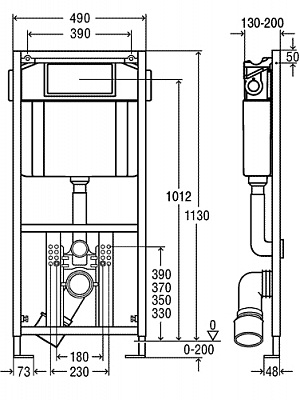 Инсталляция для унитаза Viega Eco Plus 1130 мм 606664(2в1)