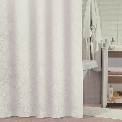 Штора для ванной комнаты 180*180 см Milardo White Shadows 830P180M11