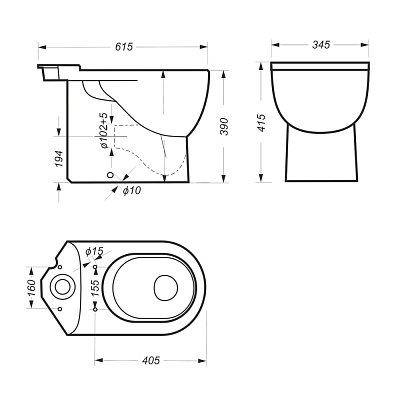 Чаша унитаза Sanita Luxe Art luxe WC/Art /N/WHT.G/S1 (без стульчака)