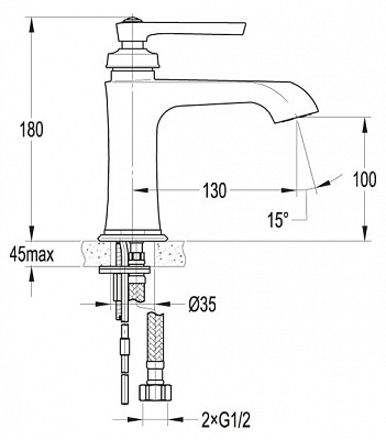 Смеситель для раковины CEZARES LIBERTY-F-LS-01-W0 LIBERTY-F-LS-01-W0