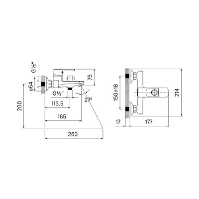 Смеситель для ванны фиксированный Iddis Bild BILSB00i02WA