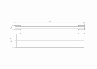Полотенцедержатель двойной Wonzon & Woghand flat, хром ww-9711-60cm