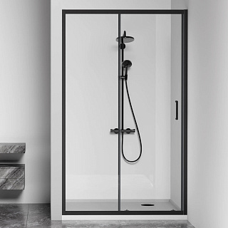 Дверь в нишу GoodDoor Cube WTW-130-C-B 130 черный КУ00028