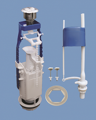 Арматура АБ 77 двухуровневая, нижний подвод, латунный штуцер, нерж крепеж, гальв.кн. (для моделей Лея, Фиона)