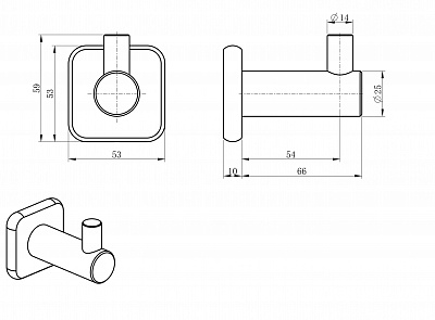 Крючок для ванной Wonzon & Woghand, брашированное золото ww-v1301-bg