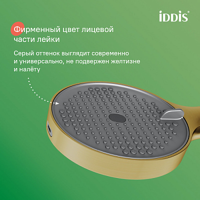 Лейка для душа, золото матовое, Iddis Aiger, AIG4FMGi18