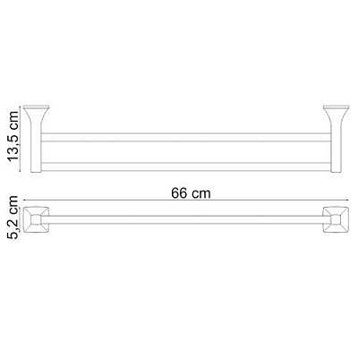 Штанга для полотенец двойная WasserKRAFT Wern K-2540