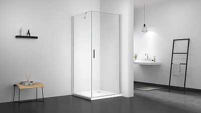 Душевое ограждение 100х100 MONTEREY EX-217 хром прозрачное стекло 8мм