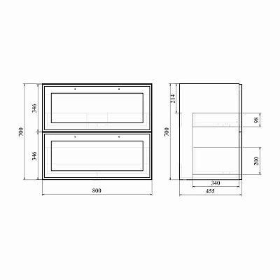 Тумба напольная под раковину MIRSANT Адель 80 (раковина More80 в комплект не входит рак.264488 ) УТ000047941