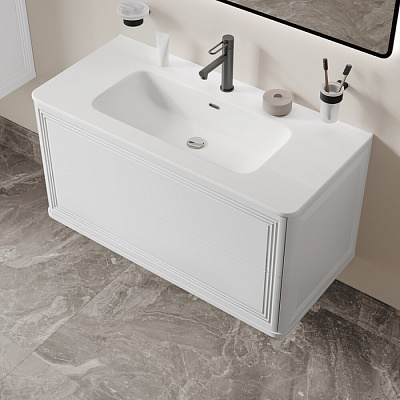 Тумба подвесная с раковиной (0101000i28) 100 см, белый, Iddis Oxford Neo OXN10W0i95K