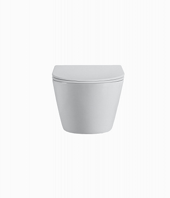 Унитаз подвесной безободковый (торнадо) DQ Schille DT1466516, 570*430*360мм, микролифт, белый