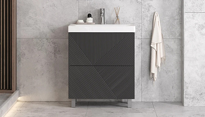 Тумба напольная Edge 700-0-2 (9696) графит Velvex tn EDG 9696 70 2Y (под раковину 217503)