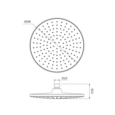 Верхняя душевая насадка круглая Iddis Optima Home OPH22CRi64