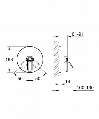 Смеситель для душа GROHE VERIS 19367000 без механизма