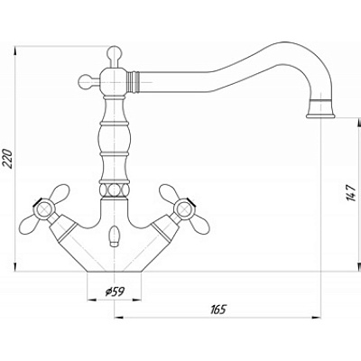 Смеситель для кухни бронза Migliore Princeton plus BN.CUC- 8051