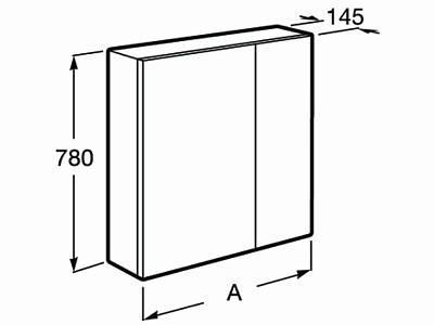 Зеркальный шкаф Roca Ronda 60 белый глянец/антрацит ZRU9302968